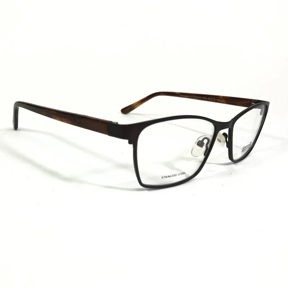 Iconik Eyeglasses Frames Shai C01 Brown Tortoise Square Full Rim 52-16-140